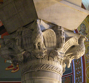 Byzantine Art - marble capital in Thessaloniki