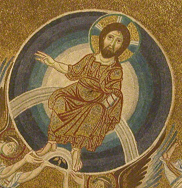 Christ feet held by angels Thessaloniki