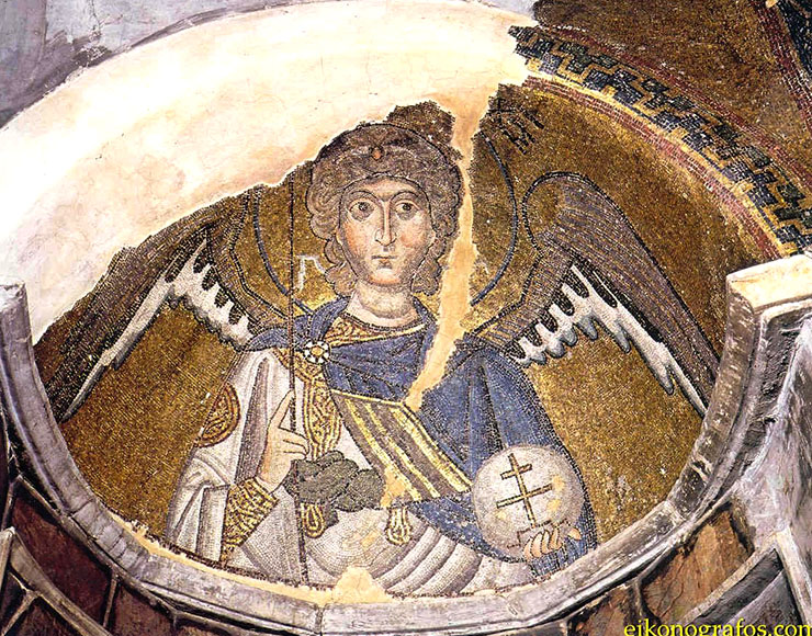 Byzantine mosaic of Archangel Michael