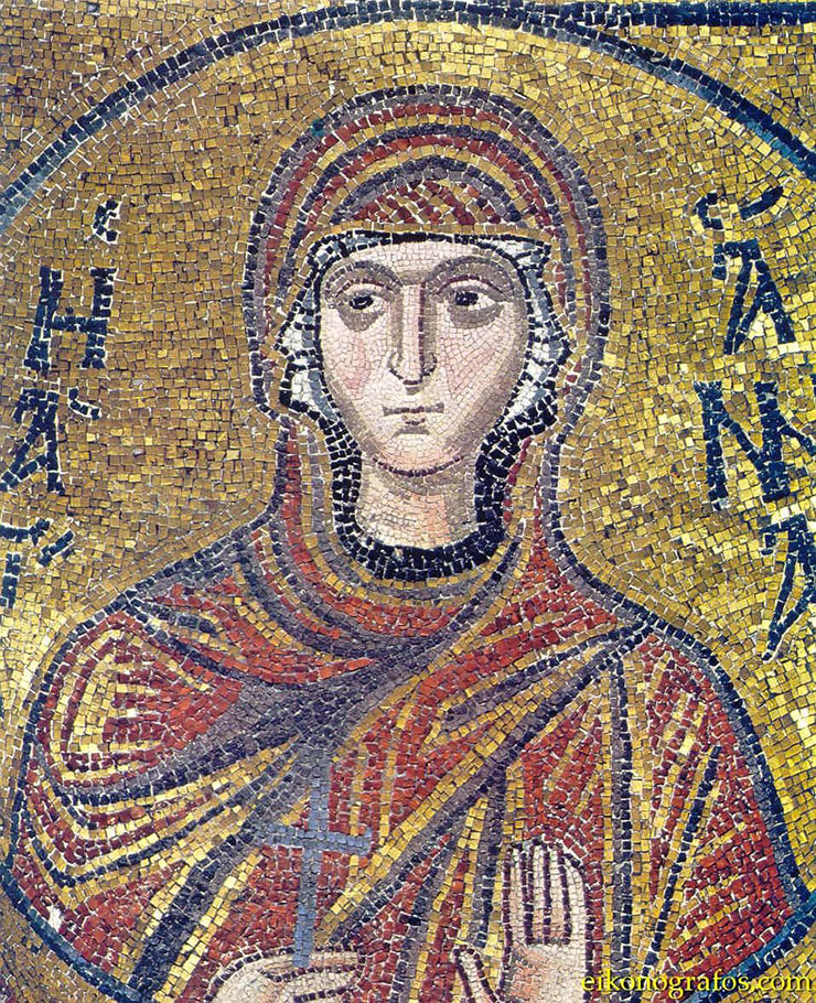 Byzantine Art - a mosaic of a female saint