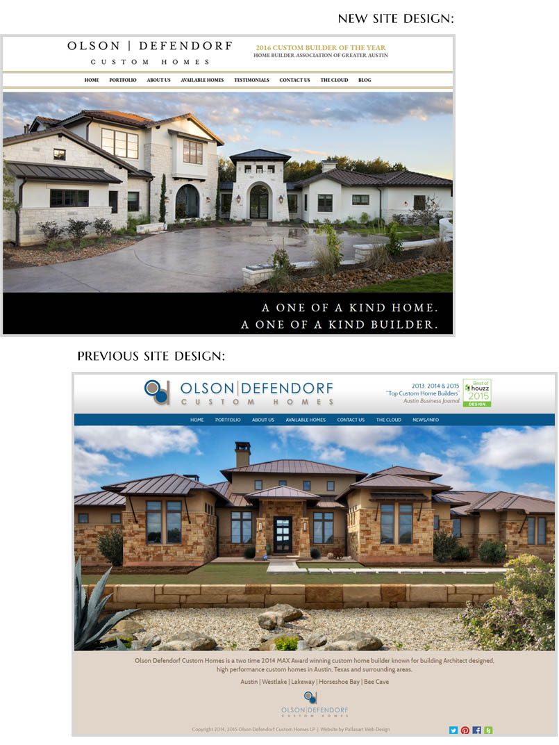 Austin Home Builder Website Redesign