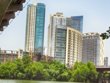 Under Lamar Bridge View Towards Gables Park Tower