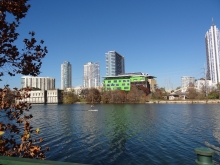Austin Central Library Under Construction on Lady Bird Lake