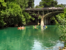 Kayaks on Barton Creek