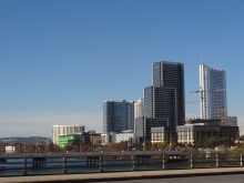 Congress Avenue Bridge looking West in Austin, TX