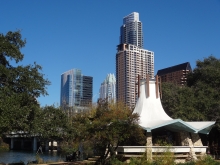 Downtown Austin Texas skyline from Auditorium Shores Gazebo