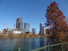 Austin Construction Cranes and Buildings on Lady Bird Lake