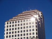 Sunshine on One American Center Building in Austin, TX