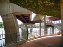 Pillars Underneath Lamar Pedestriam Bridge