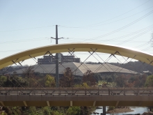 Seaholm Wing Bridge with Palmer Events Center in Background
