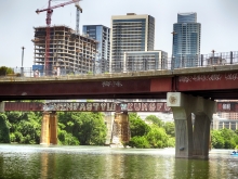 Lady Bird Lake Looking Up at Downtown Austin