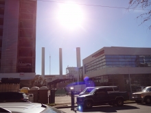 Austin Trader Joes and Seahom Power Plant Smokestacks