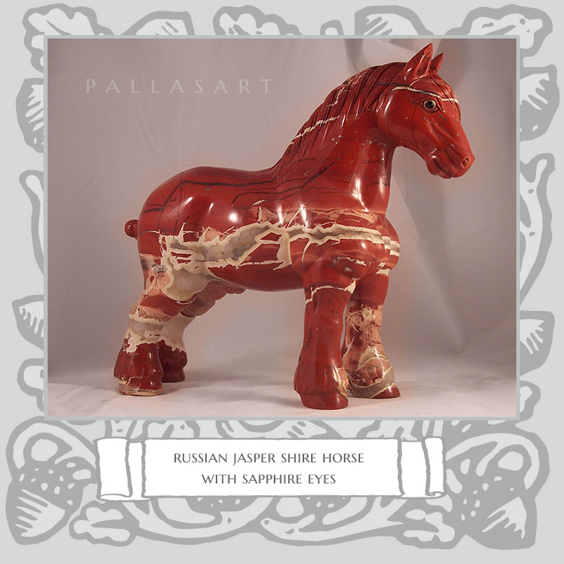 red russian jasper shire horse with sapphire eyes