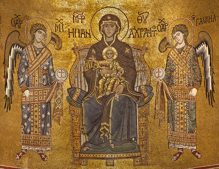 Theotokos Panakranta Mosaics Sicily