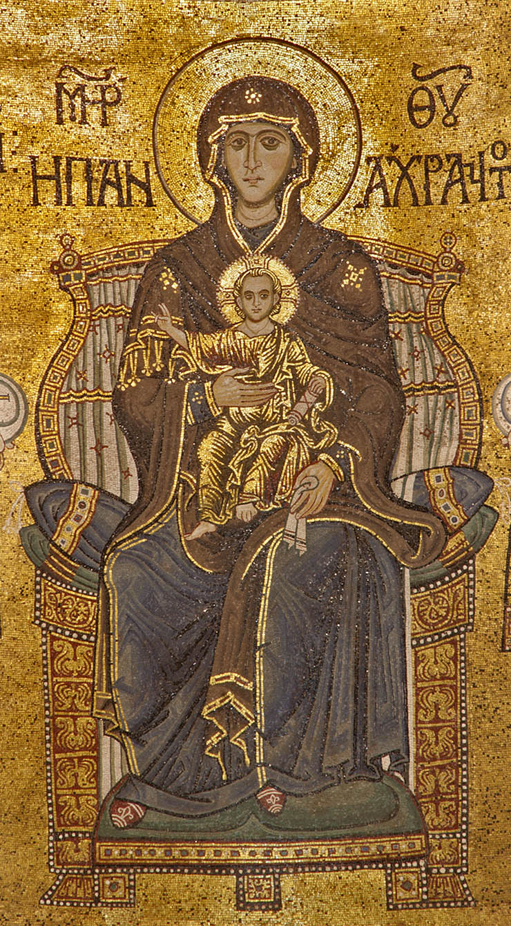 Mosaic of the Theotokos Panakranta and Christ