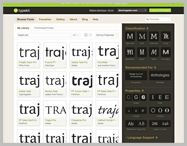 TypeKit Screen Shot