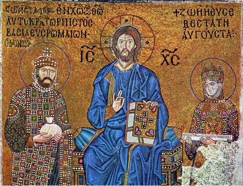 Constantine and Zoe with Christ in Hagia Sophia